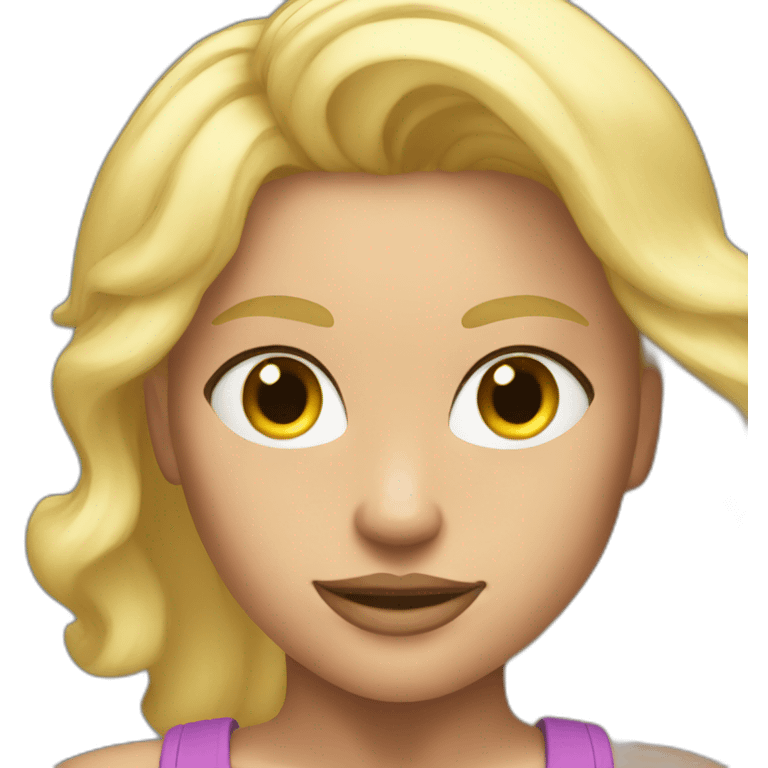 Strong muscle blonde girl emoji