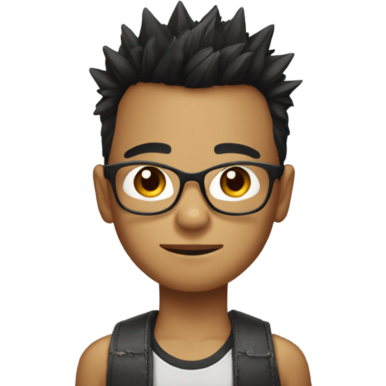 make a very short filipino boy with glasses and spiky hair emoji