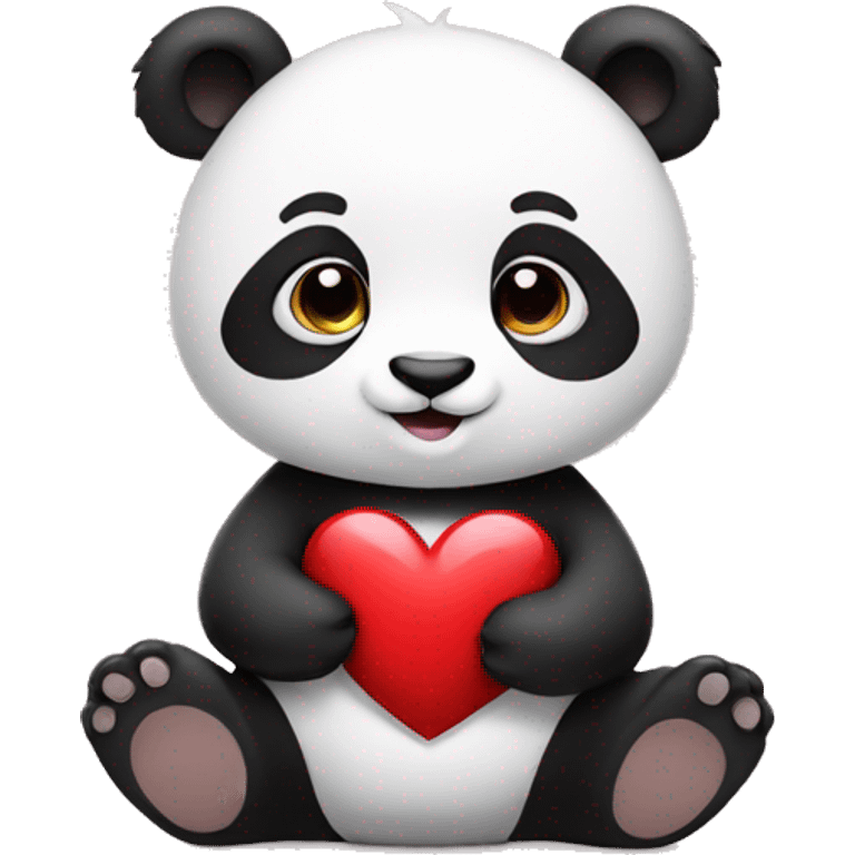 Panda with a heart emoji