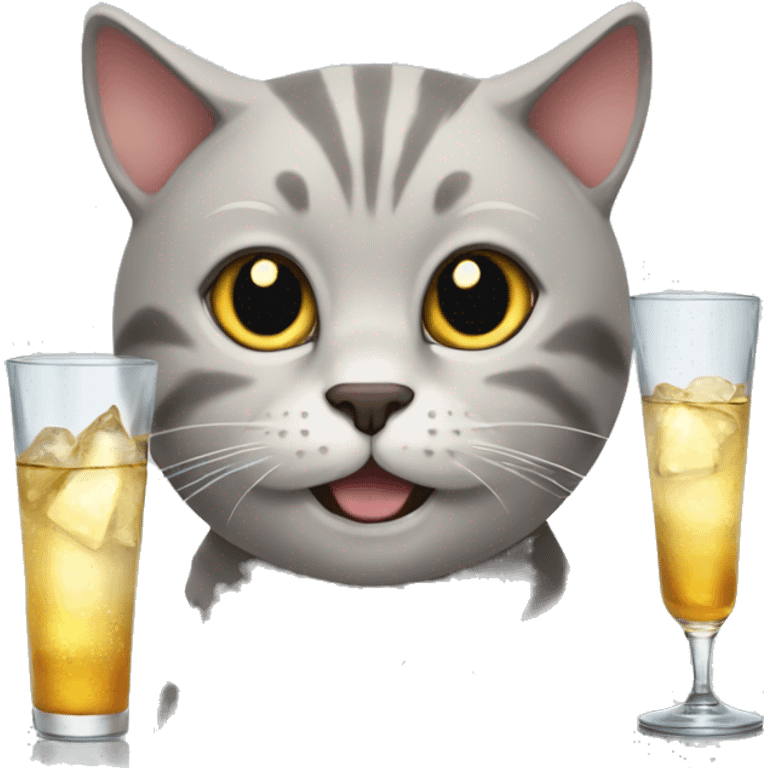 Cat with vodka in mountain  emoji