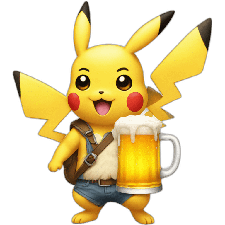 pikachu with beer emoji