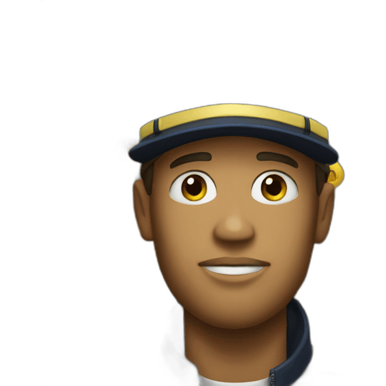 man with yellow "FBI" letters on his cap emoji