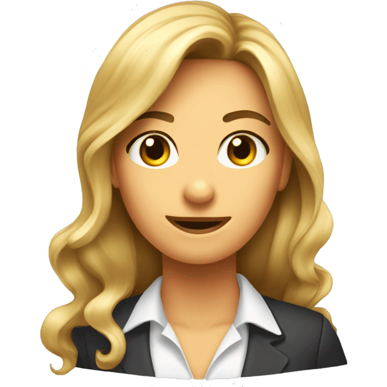 Donna agente immobiliare con i capelli lunghi emoji