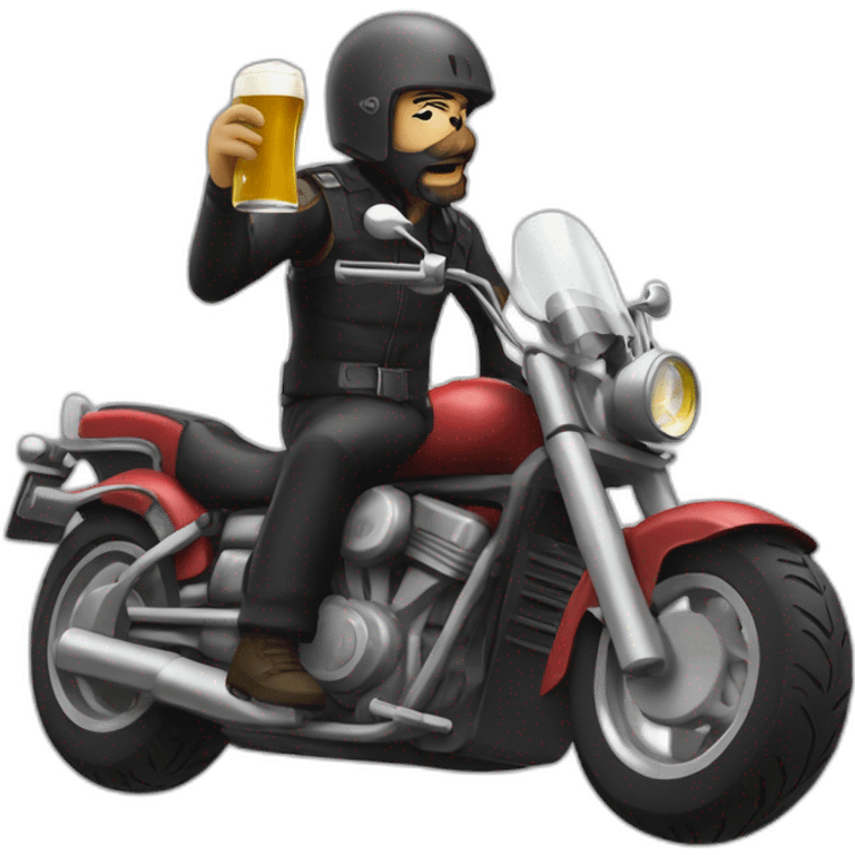 terorist drinking beer on a motorbike emoji