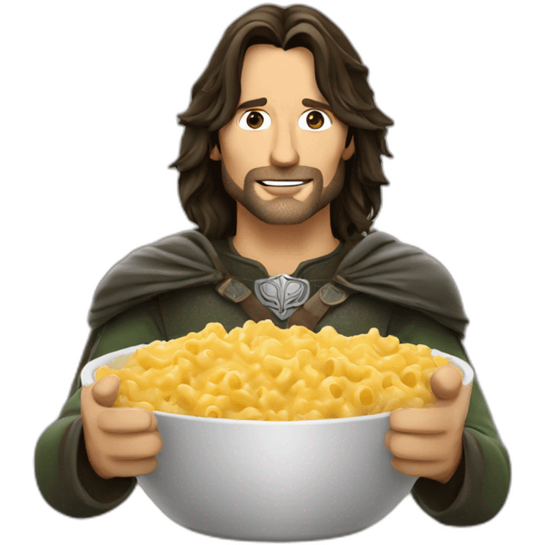 Aragorn eating Mac and cheese emoji