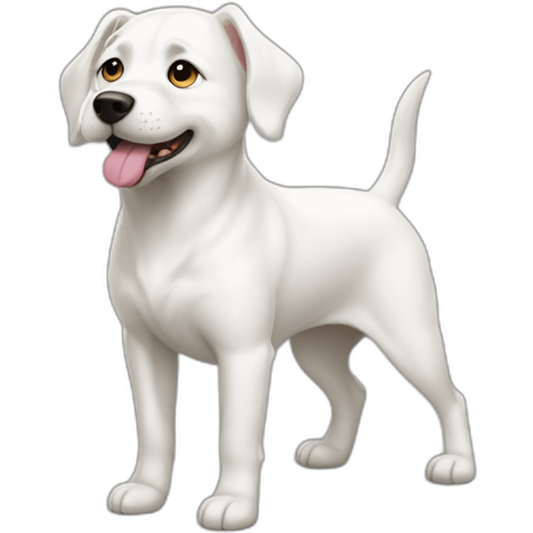 white dog with small ear emoji