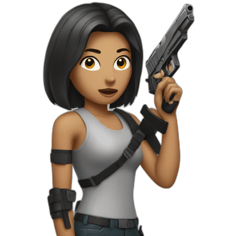 woman with a gun emoji