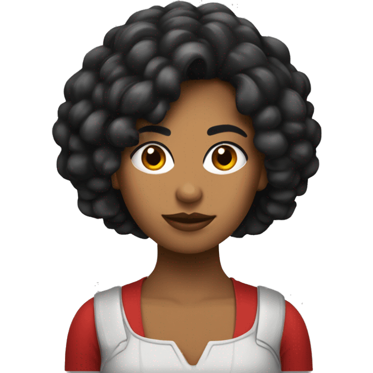 chica negra y chica blanca con un mechon rojo emoji