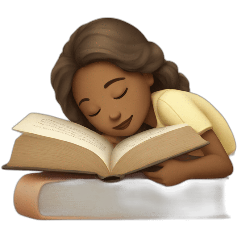 girl sleeping in a book emoji