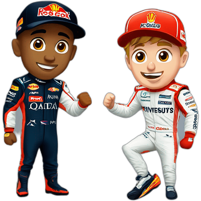 Lewis Hamilton kicking Max Verstappen emoji