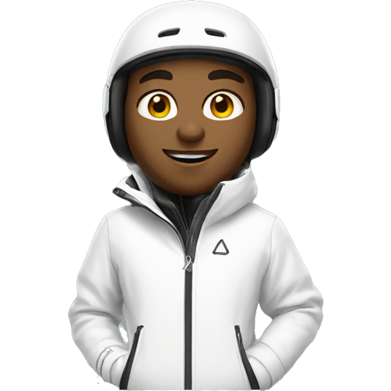 freestyle skier with white jacket and White ski pant emoji