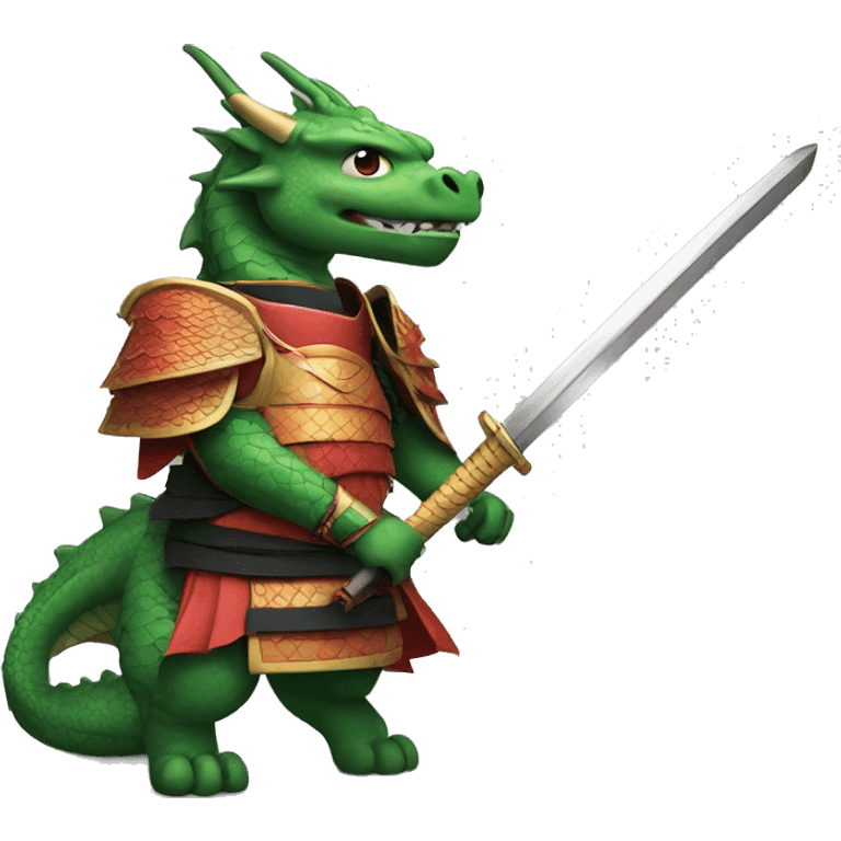 Dragon with a samurai sword And armour  emoji