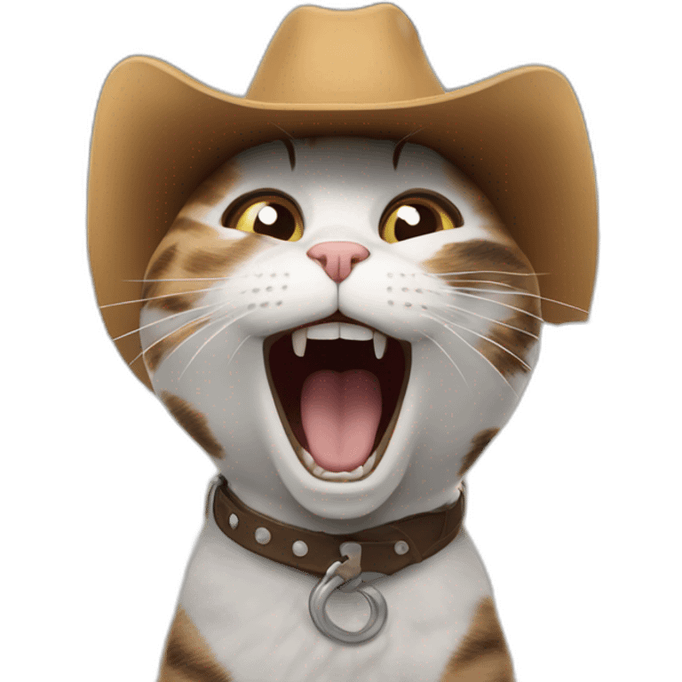 yeehaw cat screaming into the clouds emoji