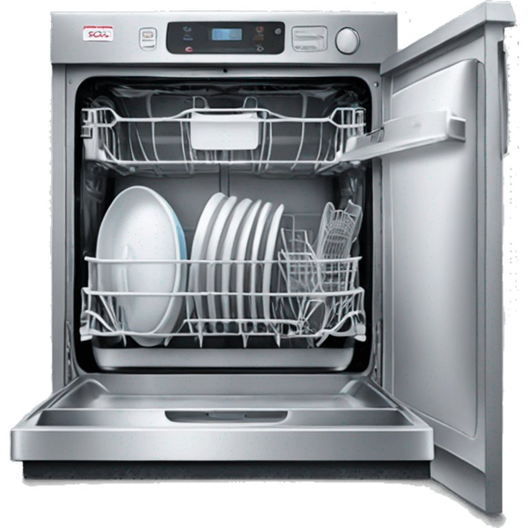 Realistic silver dishwasher  emoji