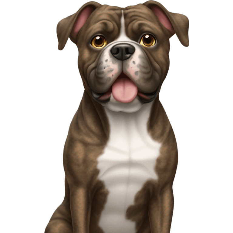 Brindle bully dog emoji