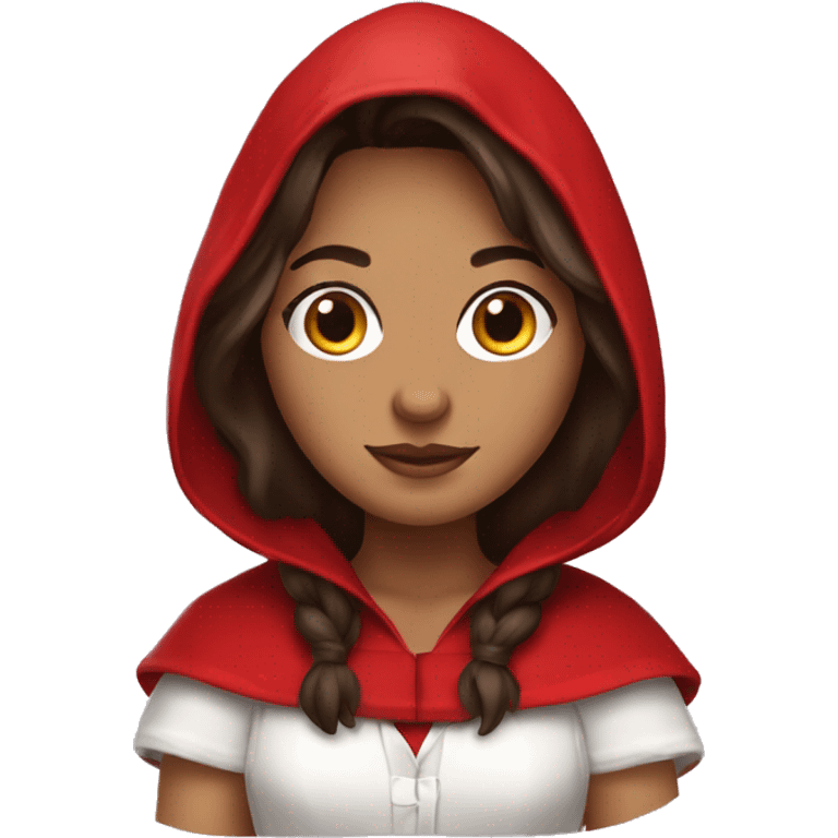 little red riding hood brunette emoji