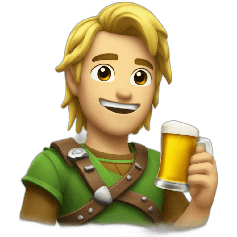 Link drink a beer emoji