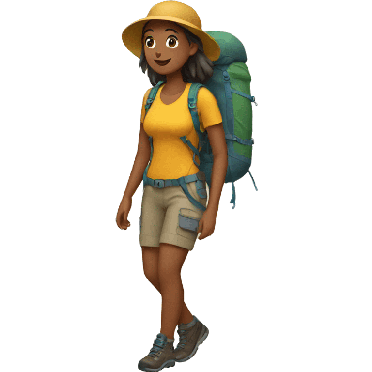 Woman is Hiking emoji