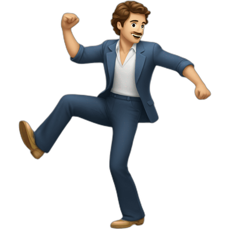 brown hair man dancing jive emoji