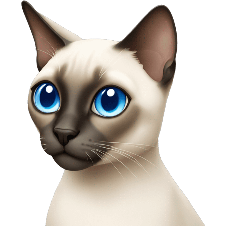 Siamese cat, blue eyes, circle face emoji