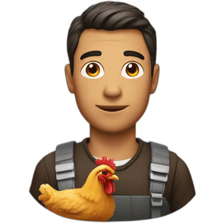 A men with chicken emoji