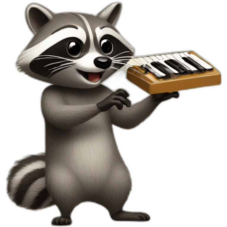 raccoon playing theremin emoji