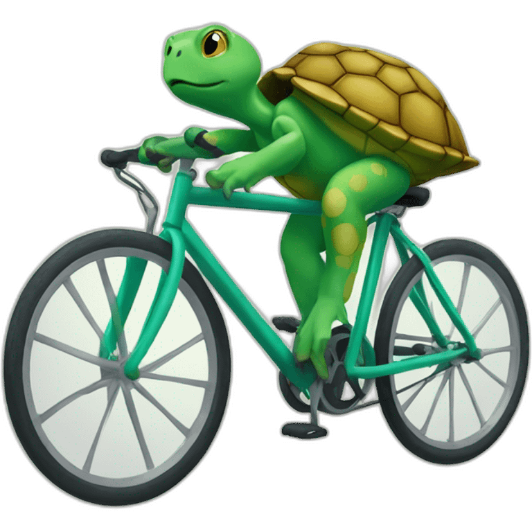 Tortugas montando bicicleta emoji