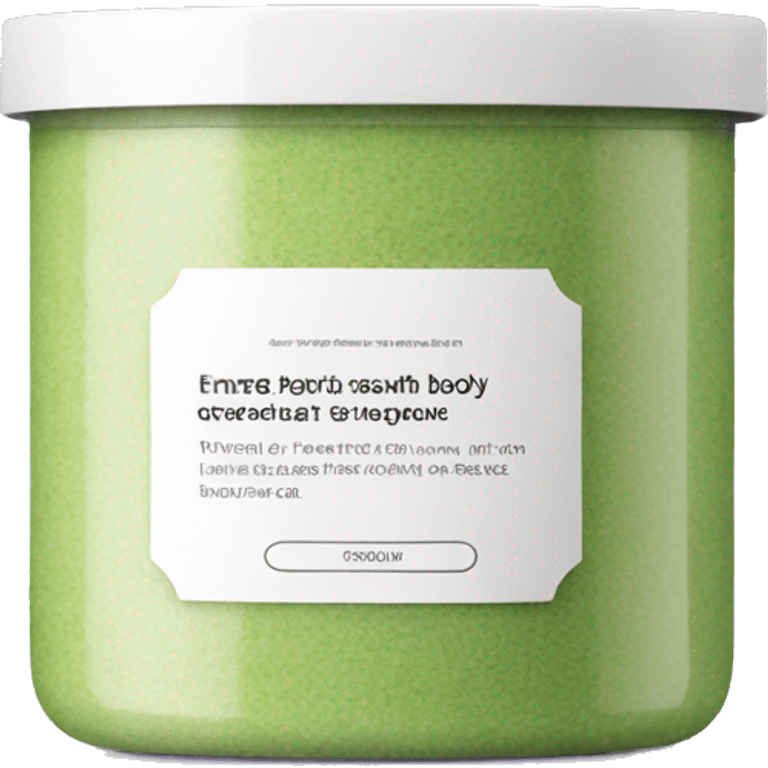 body scrub pot with label emoji