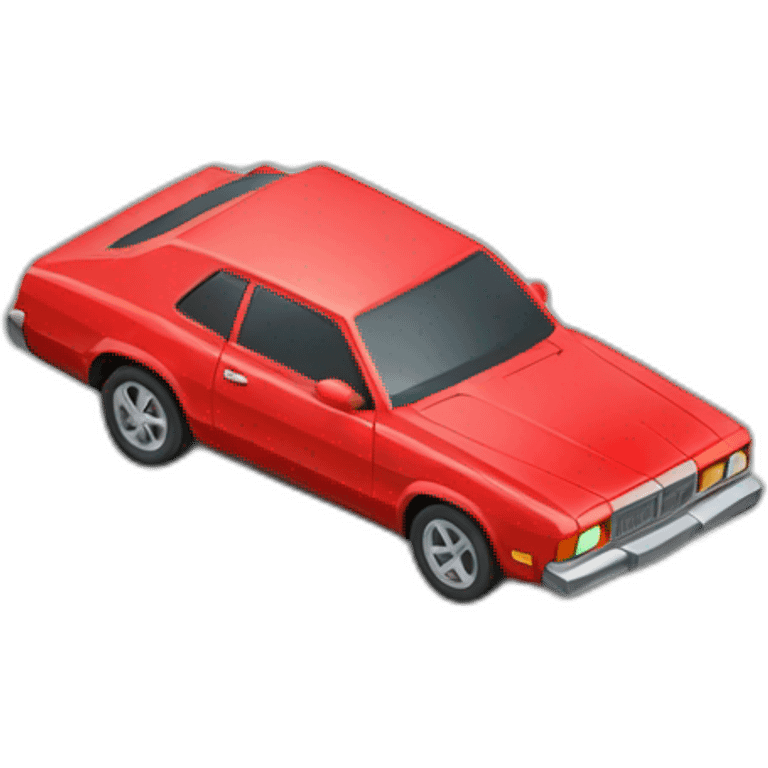 Isometric view of a red car emoji