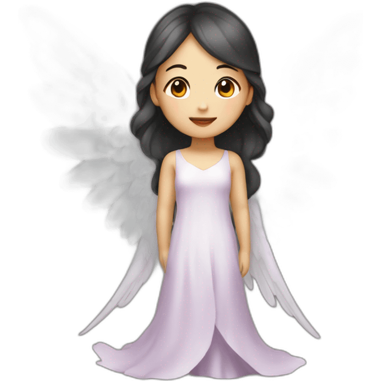 Asian angel girl with wings emoji