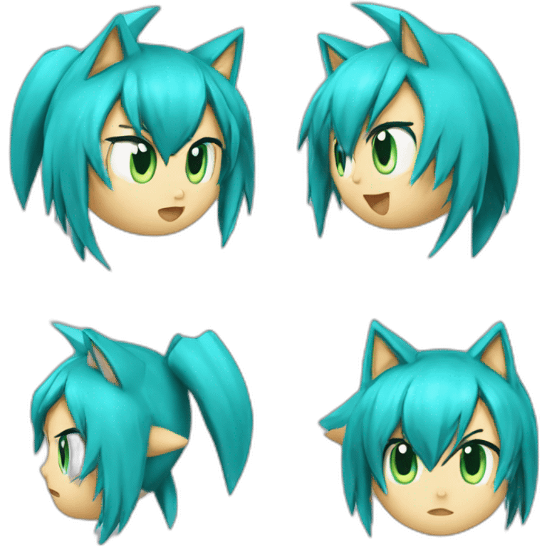 hatsune miku as sonic the hedgehog emoji