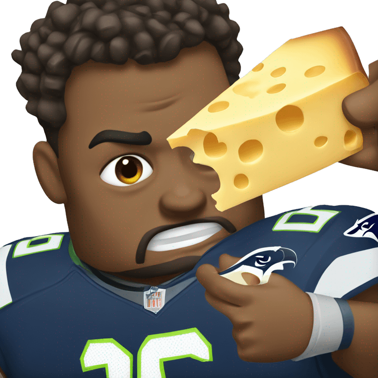 Seahawk crushed by cheese emoji