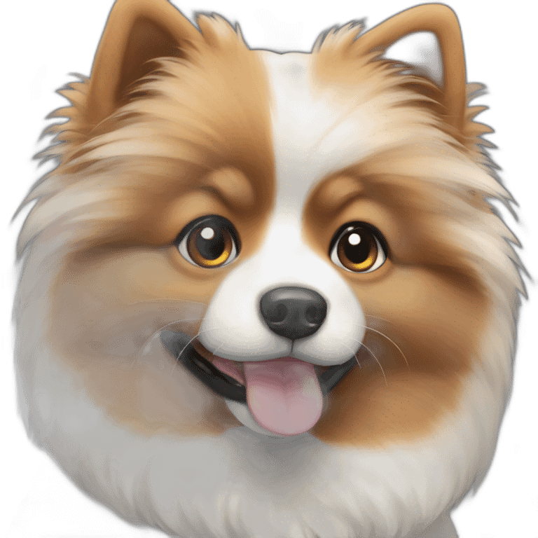 black tricolor spitz close up emoji