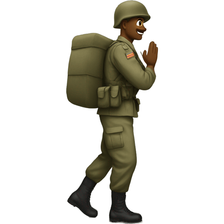 Army man going home from Poland  emoji