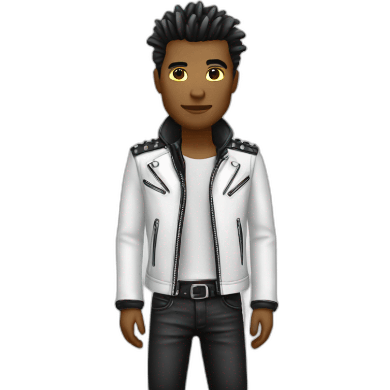 Punk male-with white leather jacket emoji