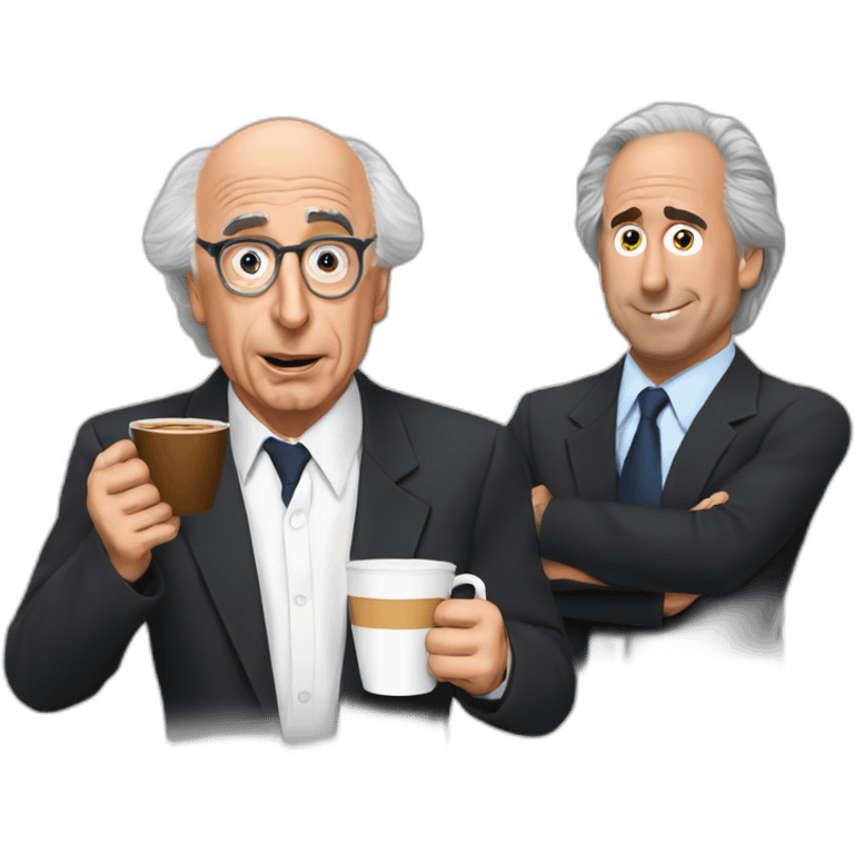 Larry David and Michael Scott drinking coffee emoji