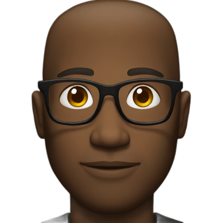 black man in glasses emoji