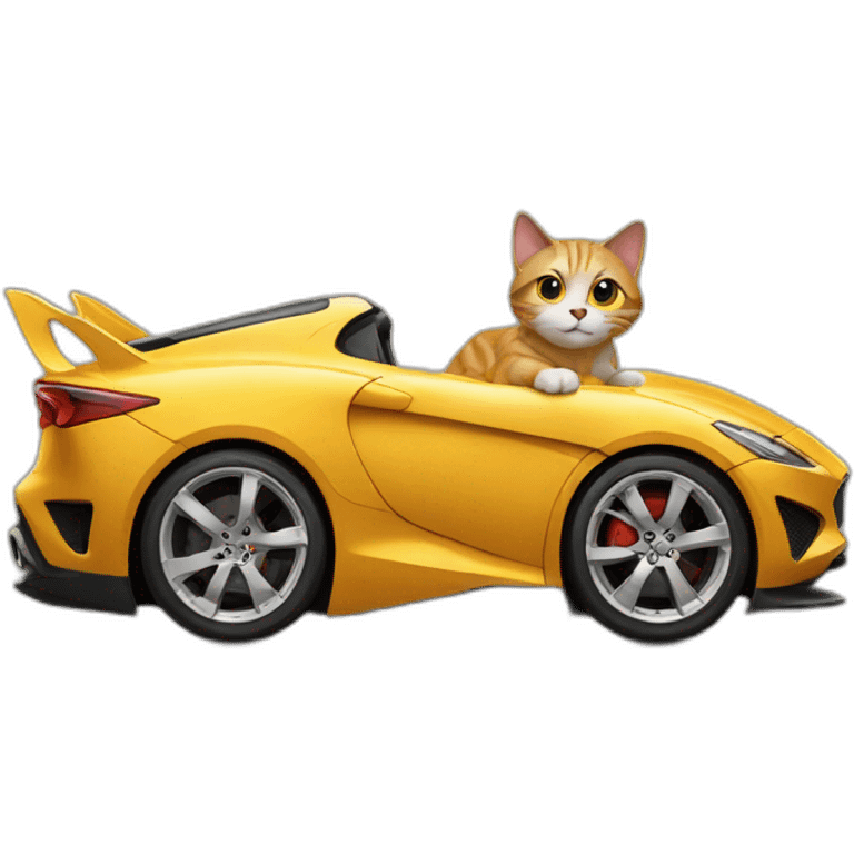 Cat on sport car emoji