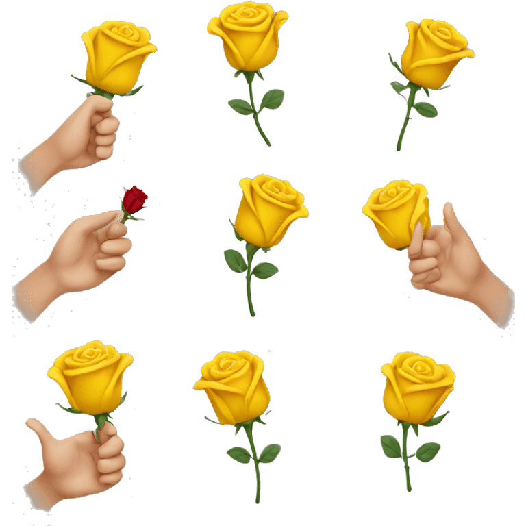 yellow hand giving rose emoji