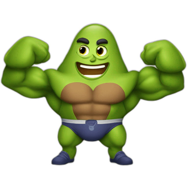 Bodybuilder avocado emoji