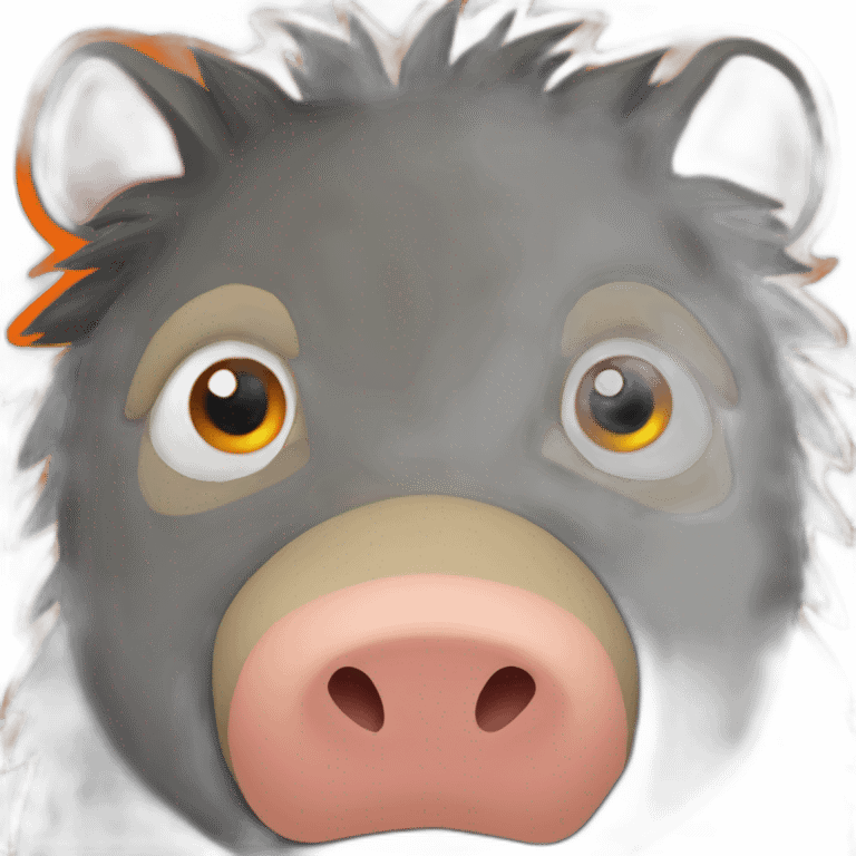 boar with two orange lines in face emoji