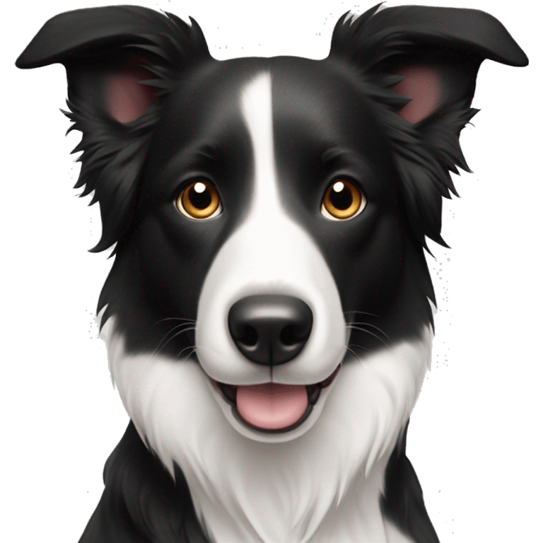 Border Collie Black white with short hair and pricked ears  emoji