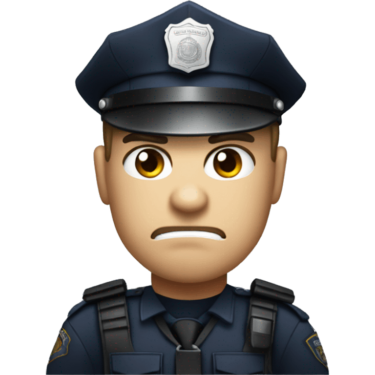 Angry Police officer with a mean mug  emoji