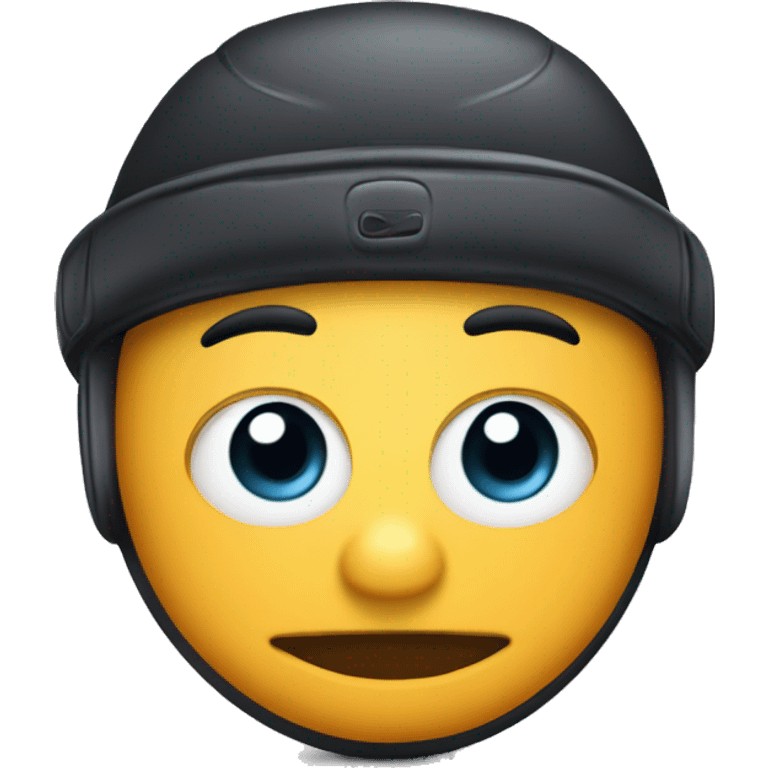 Hockey puck with cute face emoji