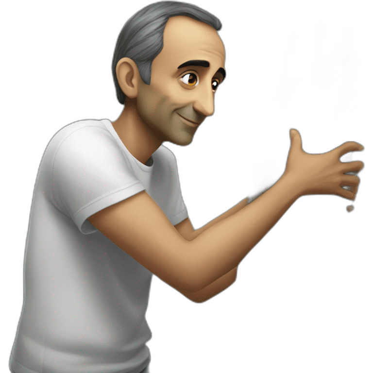 realistic eric zemmour hugging a tree emoji