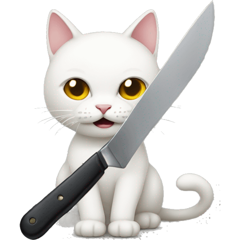 Cat with a knife emoji