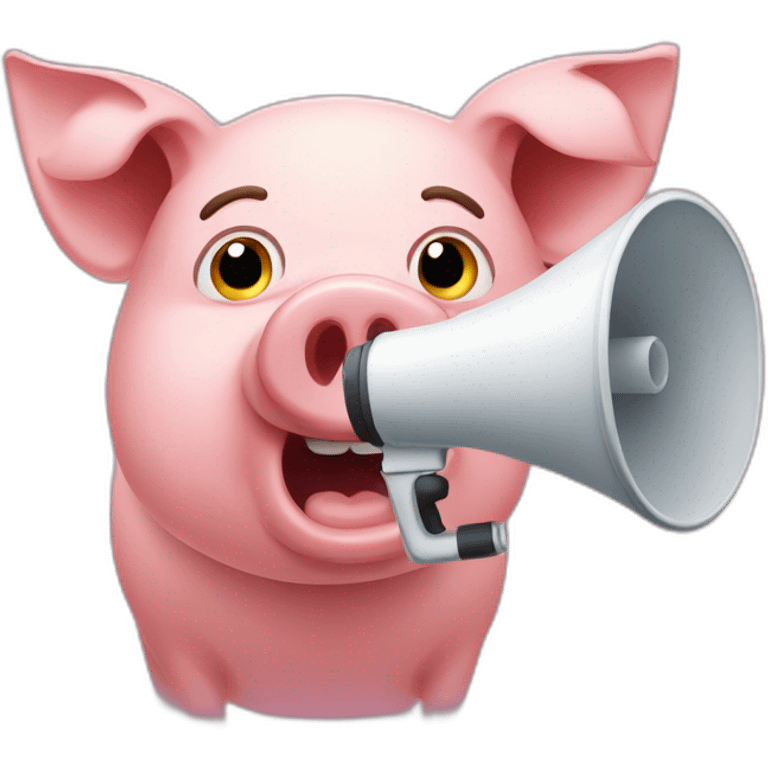 face of a pig talking into megaphone emoji