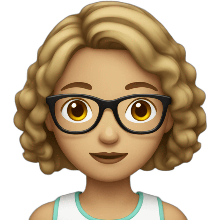 Girl with short light brown hair and glasses emoji