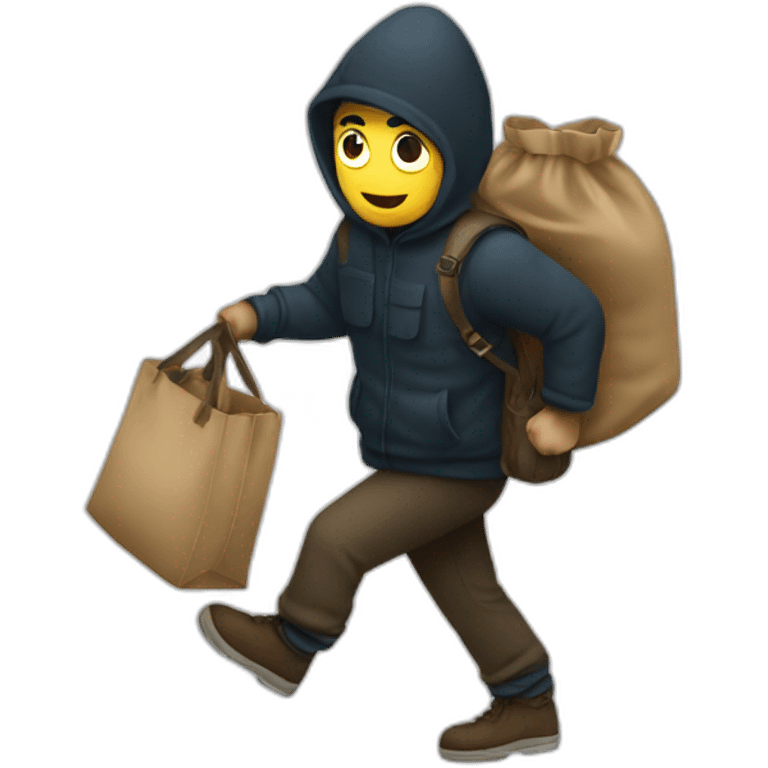 Thief carrying a bag emoji