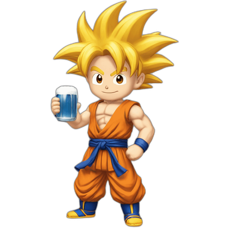 Goku qui boit une bière emoji